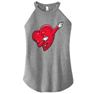 Funny Dabbing Heart Valentines Giftgifthip Hop Dance Funny Gift Women's Perfect Tri Rocker Tank