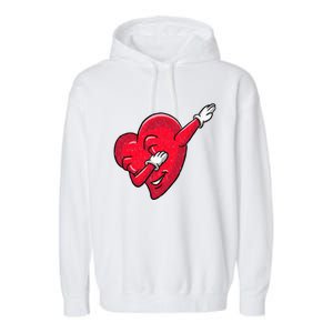 Funny Dabbing Heart Valentines Giftgifthip Hop Dance Funny Gift Garment-Dyed Fleece Hoodie