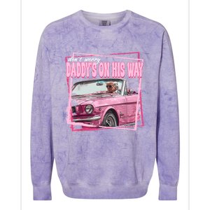 Funny Daddys Home Trump Pink 2024 Take America Back 2024 Colorblast Crewneck Sweatshirt