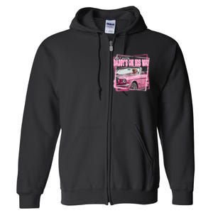 Funny Daddys Home Trump Pink 2024 Take America Back 2024 Full Zip Hoodie