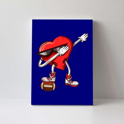 Funny Dabbing Heart Valentine's Day American Football Lover Gift Canvas