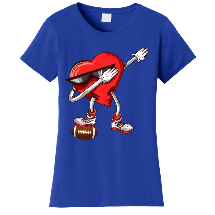 Funny Dabbing Heart Valentine's Day American Football Lover Gift Women's T-Shirt