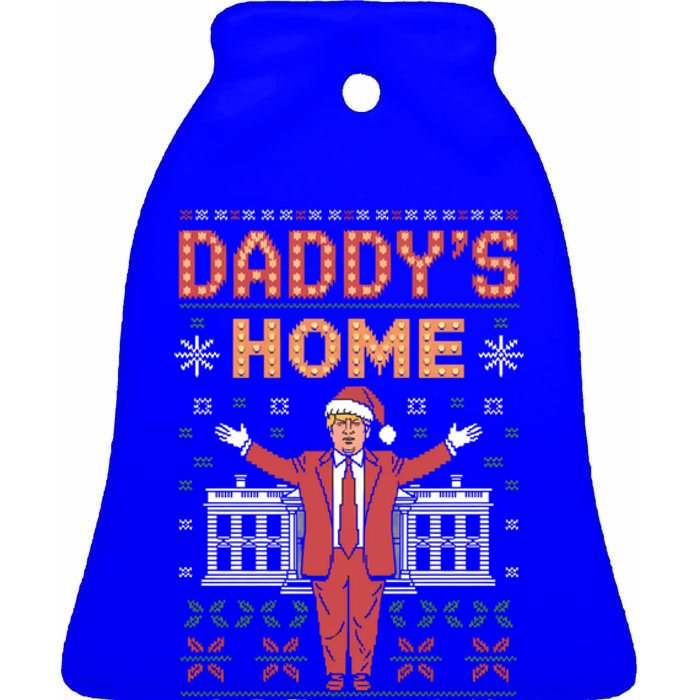 Funny DaddyS Home Trump Christmas Celebration Style Gift Ceramic Bell Ornament