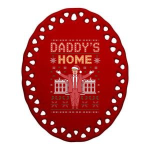 Funny DaddyS Home Trump Christmas Celebration Style Gift Ceramic Oval Ornament