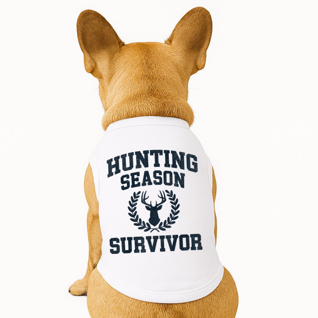 Funny Deer Hunting Season Survivor Vintage Doggie Tank