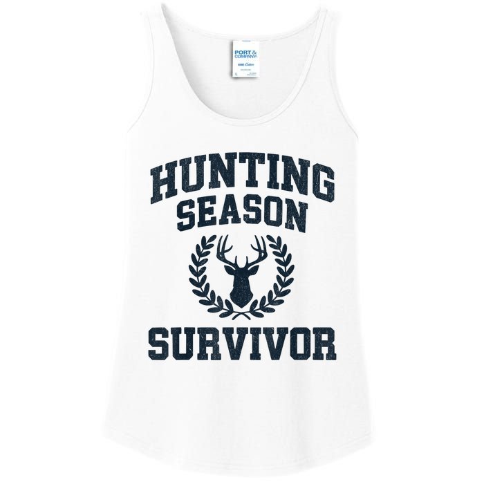 Funny Deer Hunting Season Survivor Vintage Ladies Essential Tank