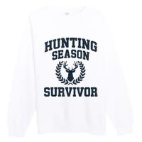 Funny Deer Hunting Season Survivor Vintage Premium Crewneck Sweatshirt