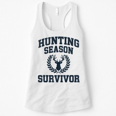 Funny Deer Hunting Season Survivor Vintage Womens Tank Top