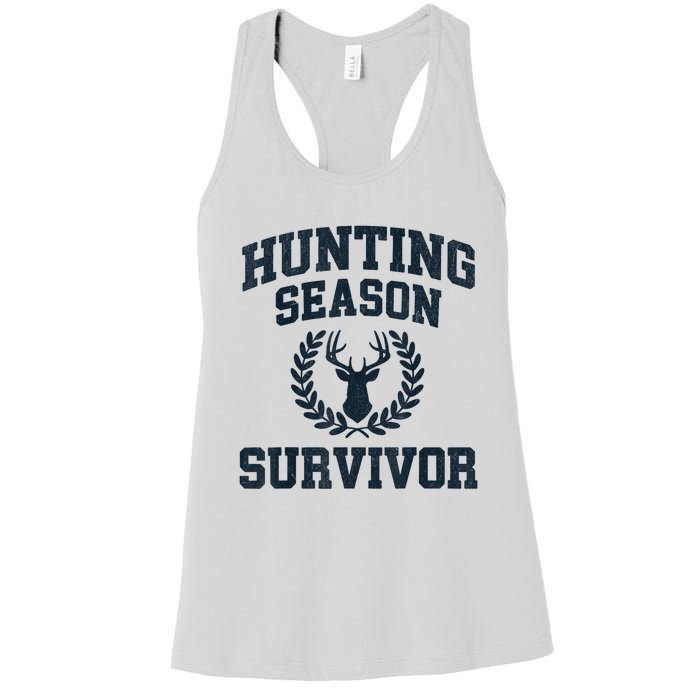 Funny Deer Hunting Season Survivor Vintage Women's Racerback Tank