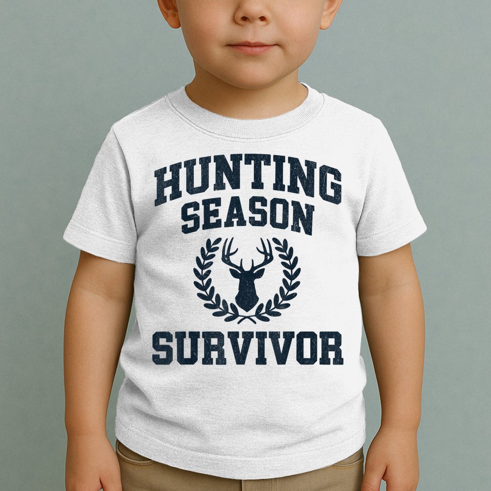 Funny Deer Hunting Season Survivor Vintage Toddler T-Shirt