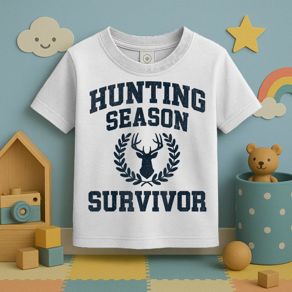 Funny Deer Hunting Season Survivor Vintage Toddler T-Shirt