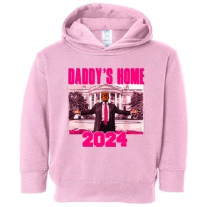 Funny DaddyS Home Trump Pink 2024 Take America Back 2024 Toddler Hoodie