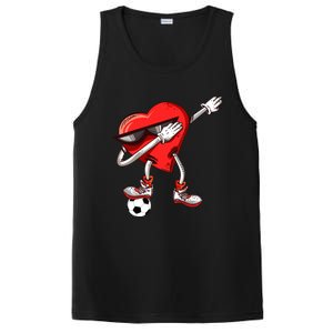 Funny Dabbing Heart Valentine's Day Football Soccer Lovers Gift PosiCharge Competitor Tank