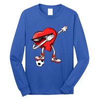 Funny Dabbing Heart Valentine's Day Football Soccer Lovers Gift Long Sleeve Shirt