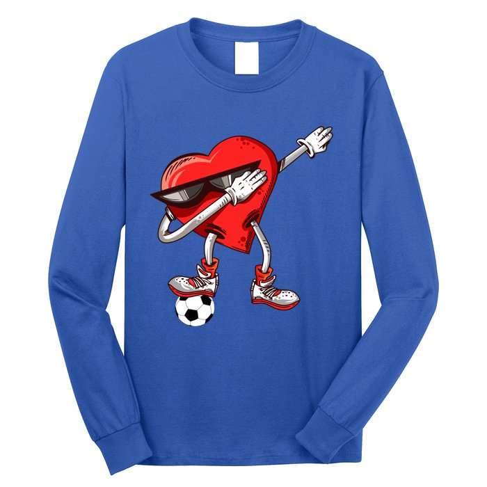 Funny Dabbing Heart Valentine's Day Football Soccer Lovers Gift Long Sleeve Shirt