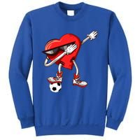 Funny Dabbing Heart Valentine's Day Football Soccer Lovers Gift Sweatshirt