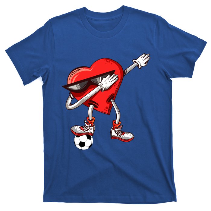 Funny Dabbing Heart Valentine's Day Football Soccer Lovers Gift T-Shirt