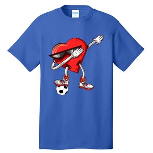 Funny Dabbing Heart Valentine's Day Football Soccer Lovers Gift Tall T-Shirt