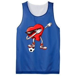 Funny Dabbing Heart Valentine's Day Football Soccer Lovers Gift Mesh Reversible Basketball Jersey Tank