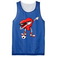 Funny Dabbing Heart Valentine's Day Football Soccer Lovers Gift Mesh Reversible Basketball Jersey Tank