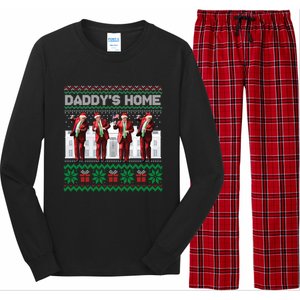 Funny DaddyS Home Trump Dance Ugly Christmas Xmas Gift Long Sleeve Pajama Set