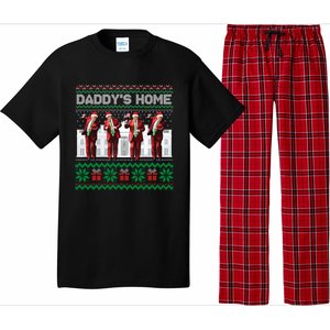 Funny DaddyS Home Trump Dance Ugly Christmas Xmas Gift Pajama Set