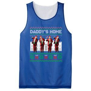 Funny DaddyS Home Trump Dance Ugly Christmas Xmas Gift Mesh Reversible Basketball Jersey Tank