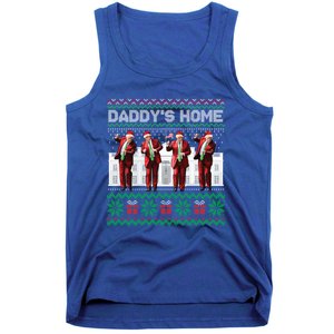 Funny DaddyS Home Trump Dance Ugly Christmas Xmas Gift Tank Top