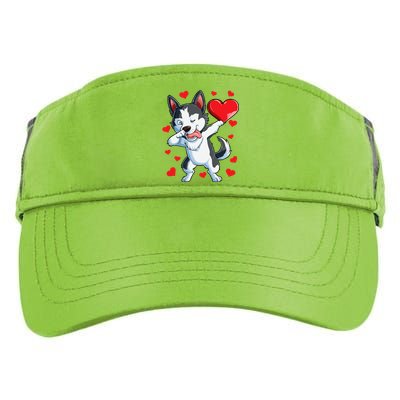 Funny Dabbing Husky Heart Valentine's Day Gift Gift Adult Drive Performance Visor