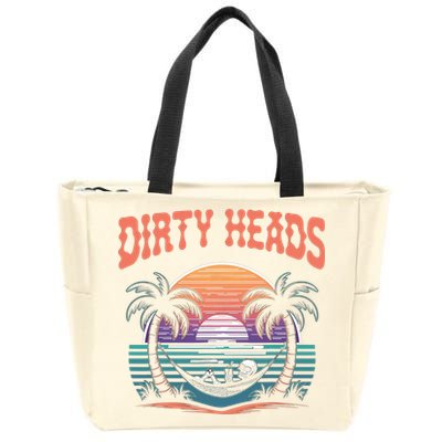 Funny Dirty Heads Retro Beach Zip Tote Bag
