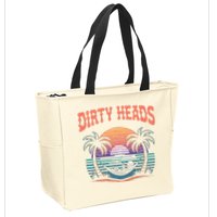 Funny Dirty Heads Retro Beach Zip Tote Bag
