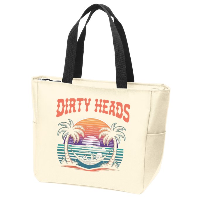 Funny Dirty Heads Retro Beach Zip Tote Bag