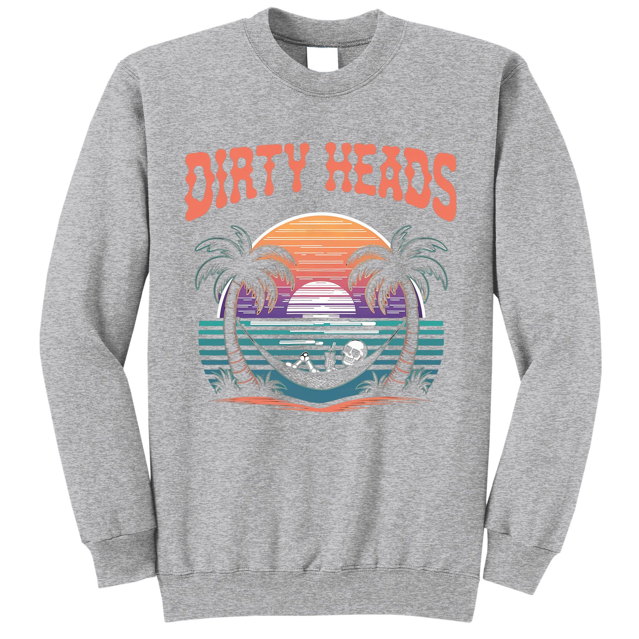 Funny Dirty Heads Retro Beach Tall Sweatshirt