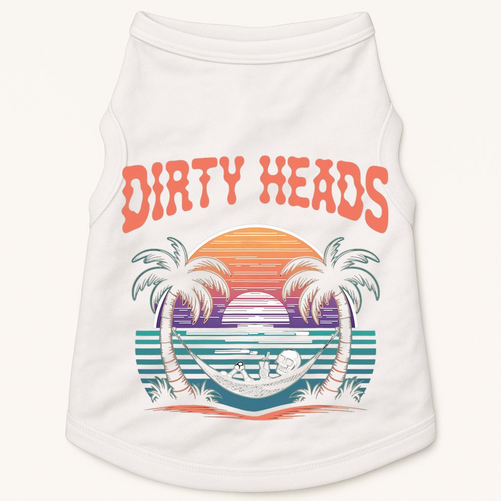 Funny Dirty Heads Retro Beach Doggie Tank