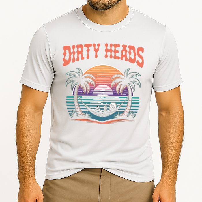 Funny Dirty Heads Retro Beach Performance Shirt