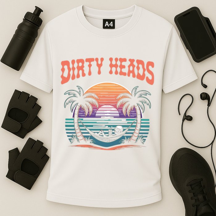 Funny Dirty Heads Retro Beach Performance Shirt