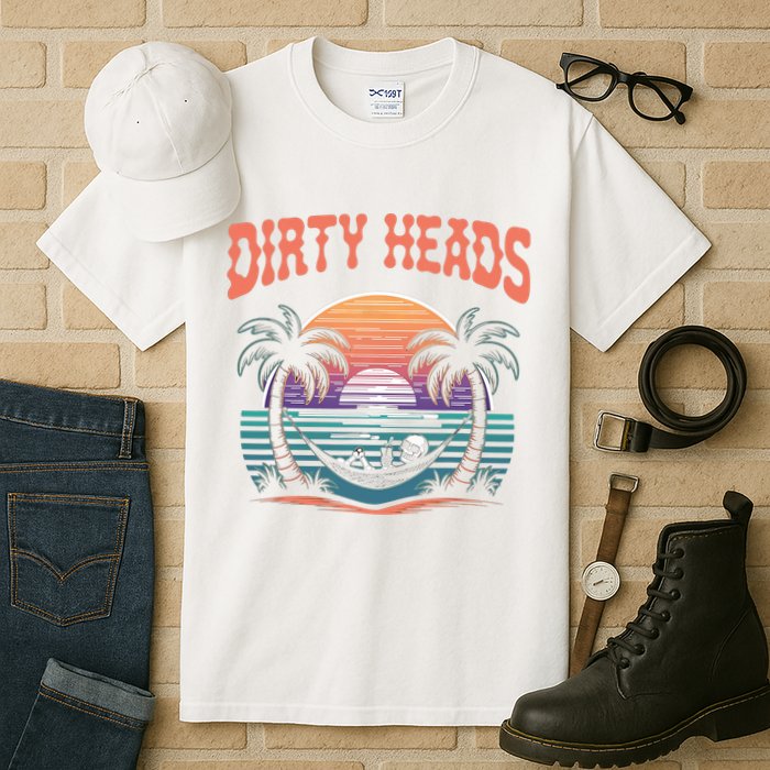 Funny Dirty Heads Retro Beach Tall T-Shirt