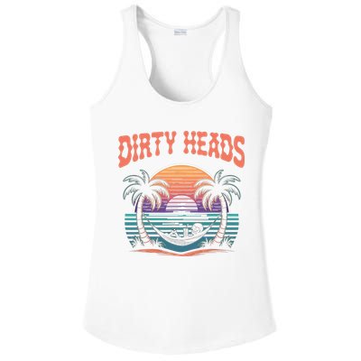 Funny Dirty Heads Retro Beach Ladies PosiCharge Competitor Racerback Tank