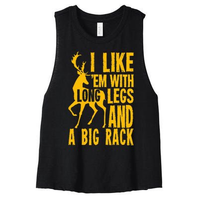 Funny Deer Hunting Quote Gift For Hunters Women's Racerback Cropped Tank