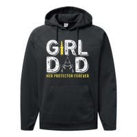 Father dad her protector forever funny Dad Performance Fleece Hoodie