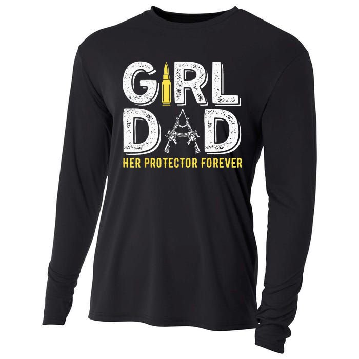 Father dad her protector forever funny Dad Cooling Performance Long Sleeve Crew