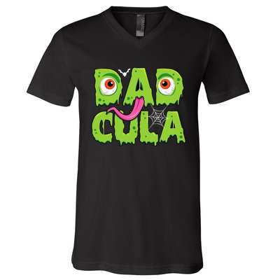 Funny Dadcula Halloween Dad Costume For Men Family Matching V-Neck T-Shirt