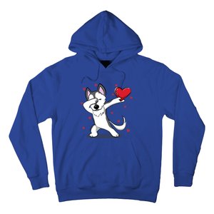 Funny Dabbing Husky Heart Valentine's Day Gift Hoodie