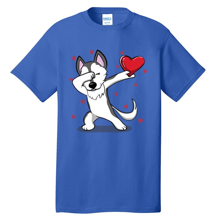 Funny Dabbing Husky Heart Valentine's Day Gift Tall T-Shirt