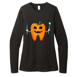 Funny Dental Halloween Tooth Pumpkin Dentist Halloween Gift Womens CVC Long Sleeve Shirt