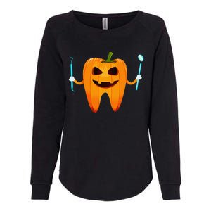 Funny Dental Halloween Tooth Pumpkin Dentist Halloween Gift Womens California Wash Sweatshirt