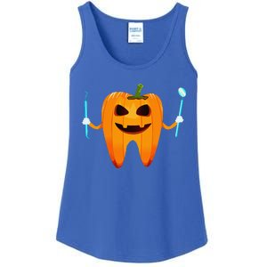 Funny Dental Halloween Tooth Pumpkin Dentist Halloween Gift Ladies Essential Tank