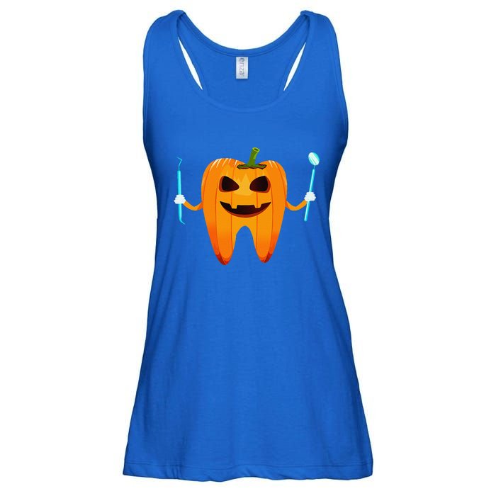 Funny Dental Halloween Tooth Pumpkin Dentist Halloween Gift Ladies Essential Flowy Tank