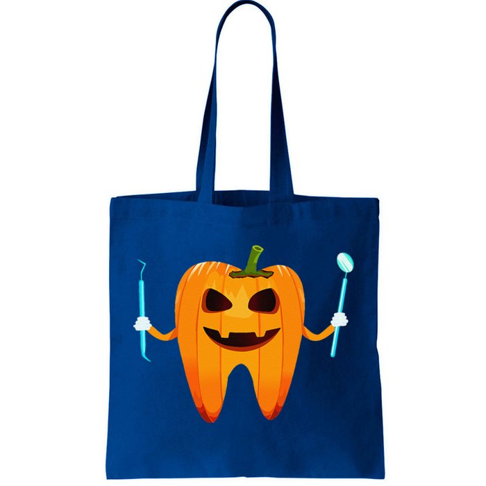 Funny Dental Halloween Tooth Pumpkin Dentist Halloween Gift Tote Bag