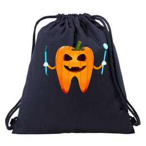 Funny Dental Halloween Tooth Pumpkin Dentist Halloween Gift Drawstring Bag